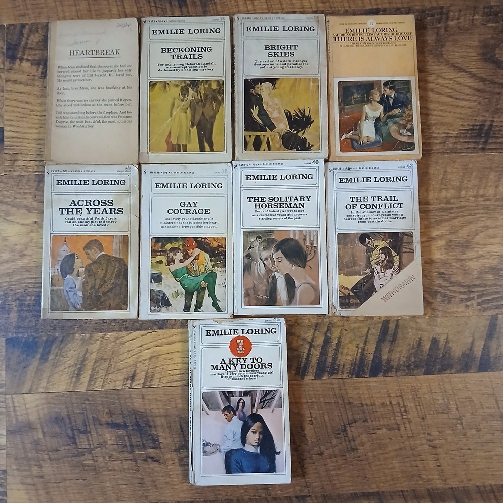 Lot of 9 Vintage Emilie Loring Books Paperback 1960s‎ Printing Romance READ